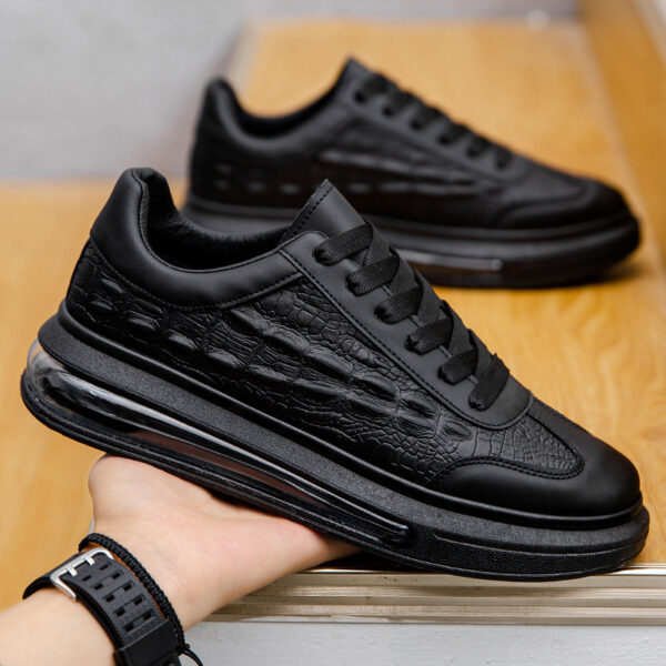 Trendy Leather Men's Shoes Fashion Casual Sneakers - Image 4