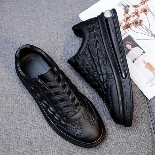 Trendy Leather Men's Shoes Fashion Casual Sneakers - Image 2