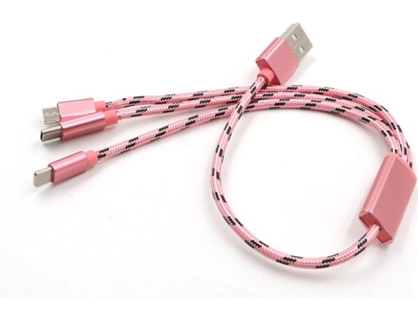 Three-in-one Data Cable USB Cable Short TYPE-C Mobile Phone Universal Three-in-one Charge Cable - Image 2