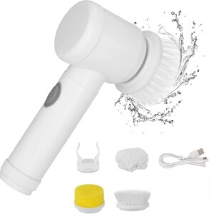 2024 New Electric Spin Scrubber,Bathroom Cleaning Brush Power Scrubber With 5 Replaceable Brush Heads, Electric Cleaning Brush