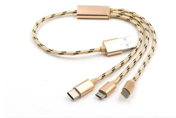 Three-in-one Data Cable USB Cable Short TYPE-C Mobile Phone Universal Three-in-one Charge Cable - Image 5