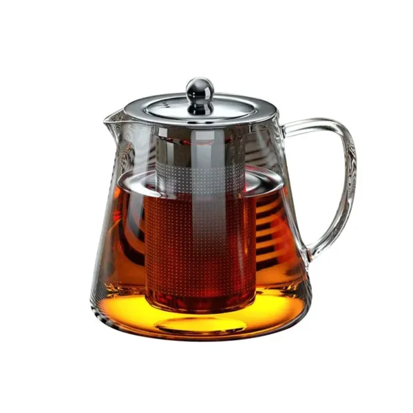Heat Resistant Glass Teapot with Stainless Steel Tea Strainer Infuser Flower Kettle Kung Fu Teaware Set Puer Oolong Pot - Image 6