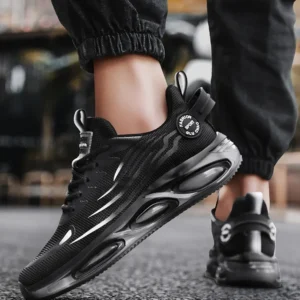 Anti-slip Safety Shoes Men Steel Toe Sneaker Puncture Proof Rotary Button Safety Work Boots 2025 Man Sport Work Shoes Anti-smash