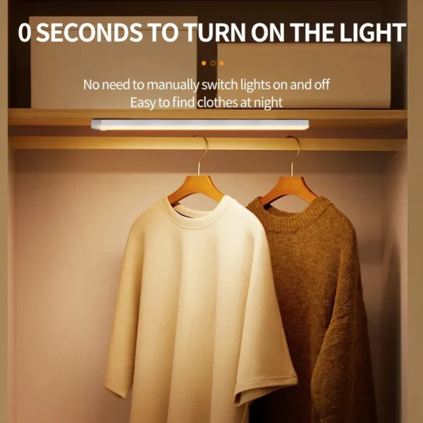 Under Cabinet LED Lights Motion Sensor, Magnetic Night Light USB Charging Led Lights, LED Bar Light 3 Colors Dimmable Light - Image 4