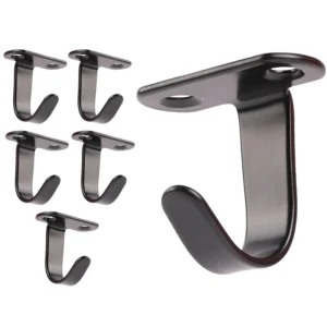 6Pcs Stainless Steel Screw Mounted Ceiling Hooks Under-Shelf Towel Heavy Duty Hanger For Bathroom Cabinet Garage