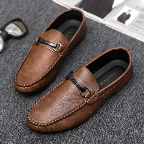 High Quality Leather Men Casual Shoes Comfortable Light Men Loafers Formal Men Dress Shoes Breathable Slip on Men Driving Shoes - Image 4