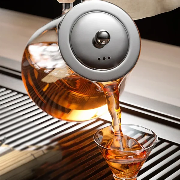 Heat Resistant Glass Teapot with Stainless Steel Tea Strainer Infuser Flower Kettle Kung Fu Teaware Set Puer Oolong Pot - Image 5