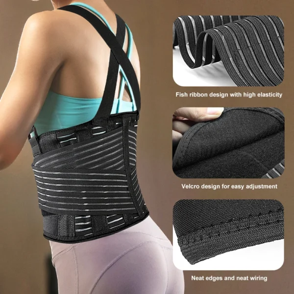 Back Brace Lower Lumbar Support for Heavy Lifting - Lower Back Support Belt - Adjustable Back Belt for Workout,Waist Pain Relief - Image 2