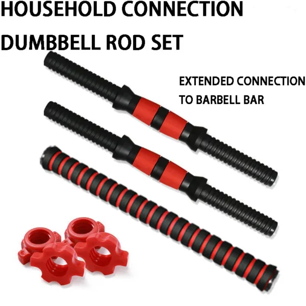 Dumbbell Bar with Barbell Buckle Barbell Bar Threaded Dumbbell Handles Powerlifting Fitness Equipment for Home Gym Accessories - Image 4
